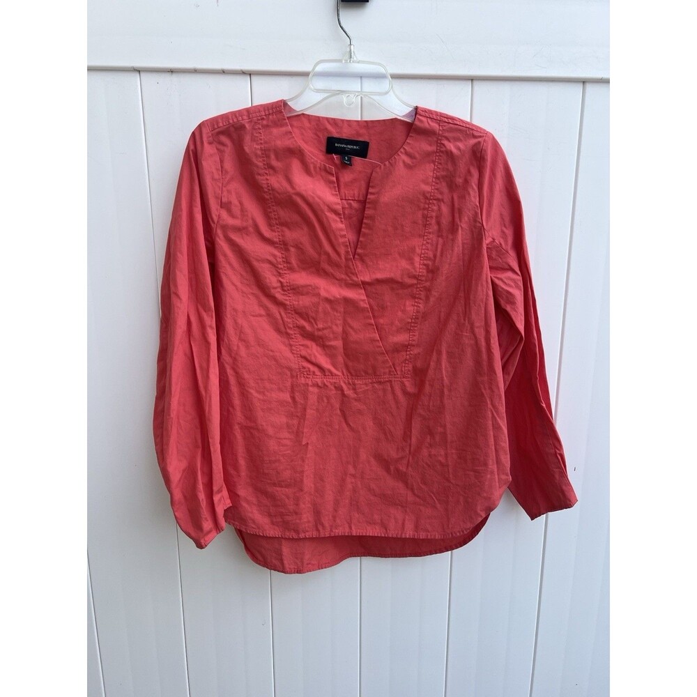 Banana Republic Blouse Women's Small Pink Lagenlook Long Sleeve